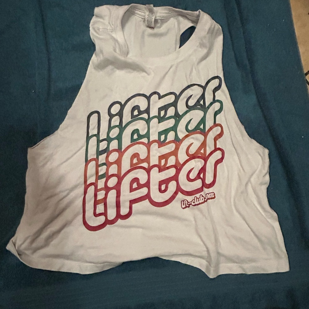 Bella Canvas White Tank Top with Multicolor 'Lifter' Graphic